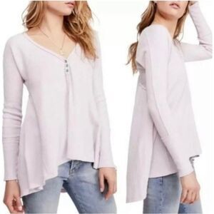 FREE PEOPLE | WE THE FREE Oversized Citrine Henley Long Sleeve Top Women’s XS